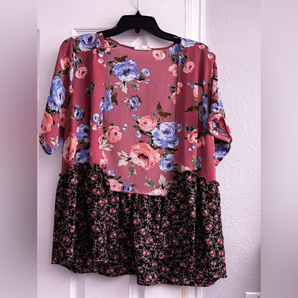 Altar’d State Womens Kimono S Open Front Short Ruffle Floral Cottage Fairygoth